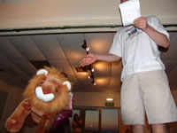 Pete auctioning the lion